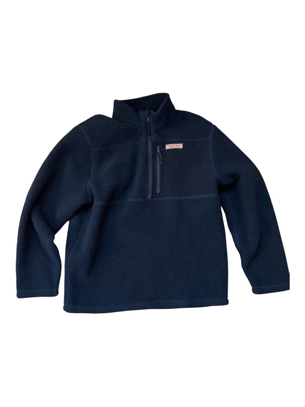 Vineyard Vines Navy Men's Quarter-Zip Fleece Pullover